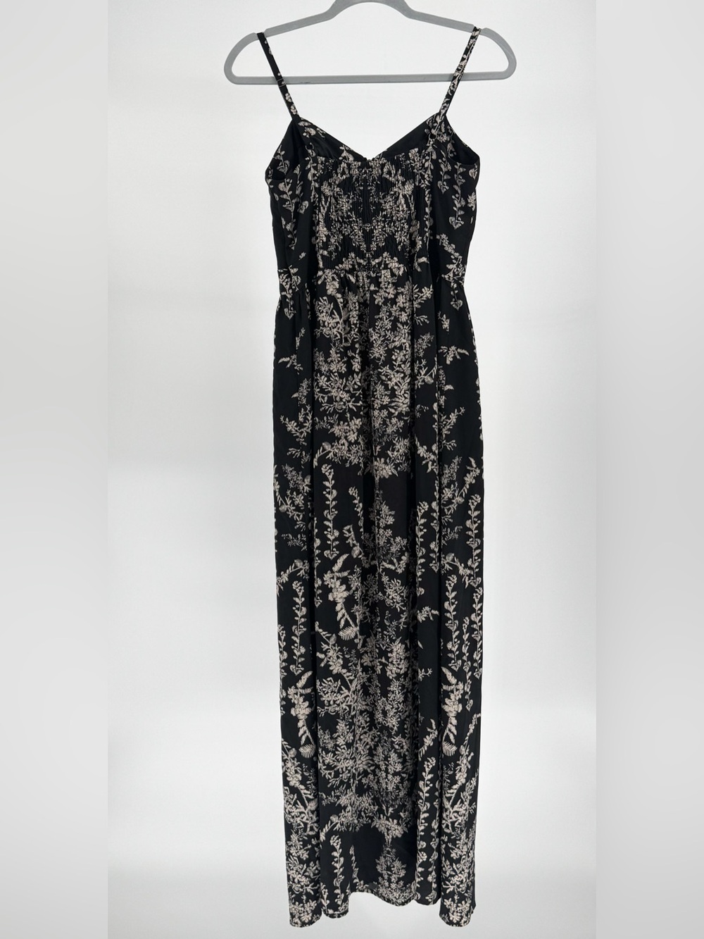 Bebe | Black Midi Dress with Gold Floral Detail - Picture 6 of 8